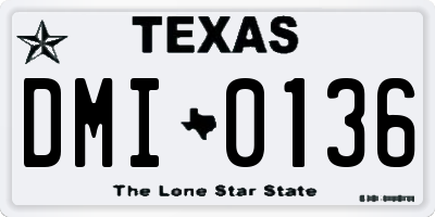 TX license plate DMI0136