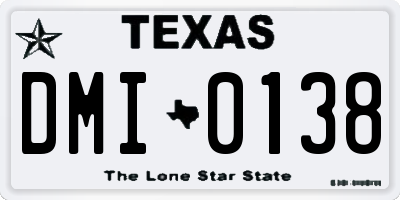 TX license plate DMI0138