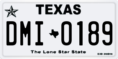 TX license plate DMI0189