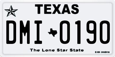 TX license plate DMI0190