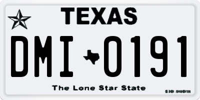 TX license plate DMI0191