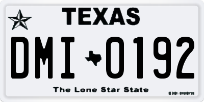 TX license plate DMI0192
