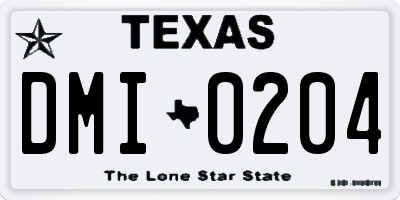 TX license plate DMI0204