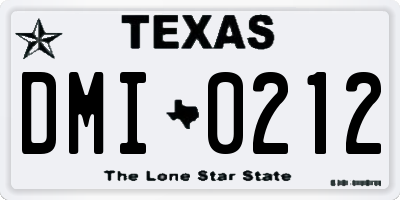 TX license plate DMI0212
