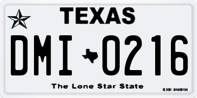 TX license plate DMI0216