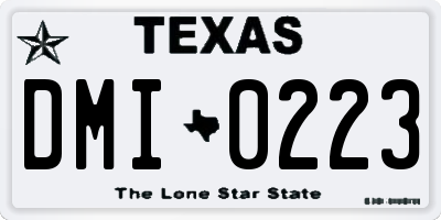 TX license plate DMI0223