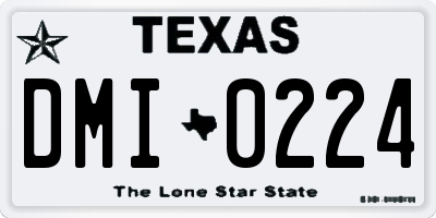 TX license plate DMI0224