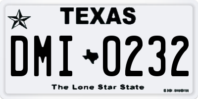 TX license plate DMI0232