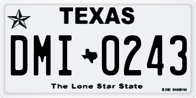 TX license plate DMI0243