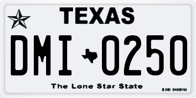 TX license plate DMI0250