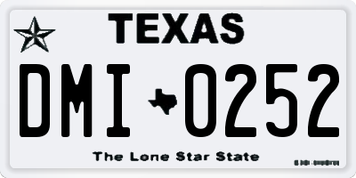 TX license plate DMI0252