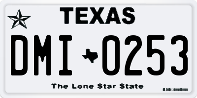 TX license plate DMI0253