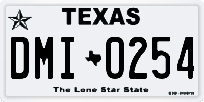 TX license plate DMI0254