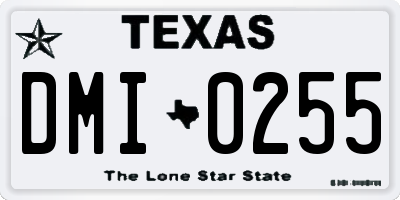 TX license plate DMI0255