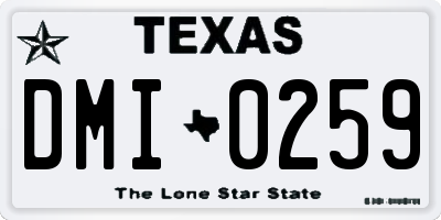 TX license plate DMI0259