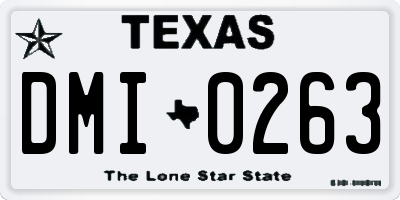 TX license plate DMI0263