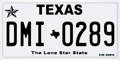 TX license plate DMI0289