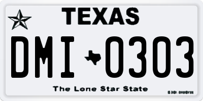 TX license plate DMI0303