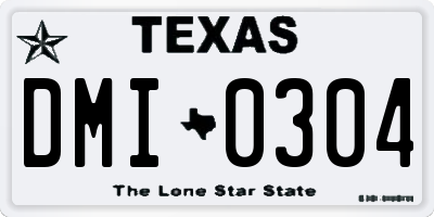 TX license plate DMI0304