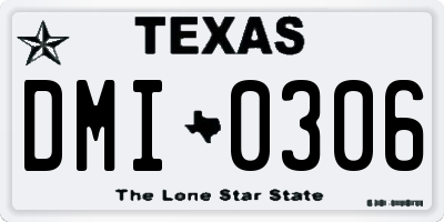 TX license plate DMI0306