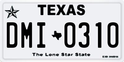TX license plate DMI0310