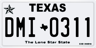TX license plate DMI0311