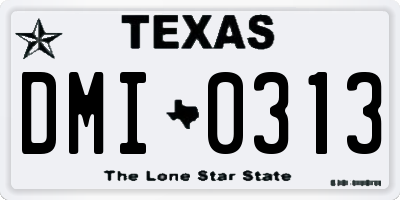TX license plate DMI0313