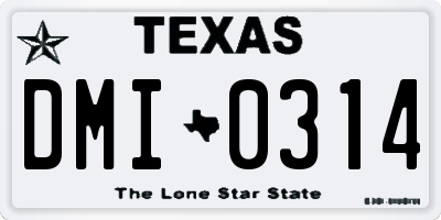 TX license plate DMI0314