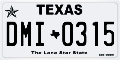 TX license plate DMI0315
