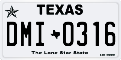 TX license plate DMI0316
