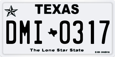 TX license plate DMI0317