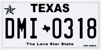 TX license plate DMI0318
