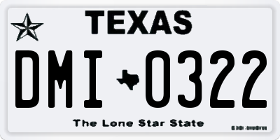 TX license plate DMI0322