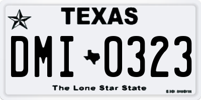 TX license plate DMI0323