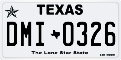 TX license plate DMI0326