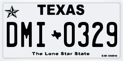 TX license plate DMI0329