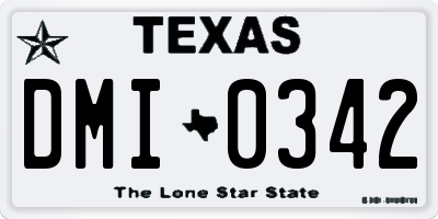 TX license plate DMI0342
