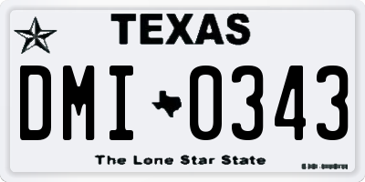 TX license plate DMI0343