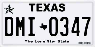 TX license plate DMI0347