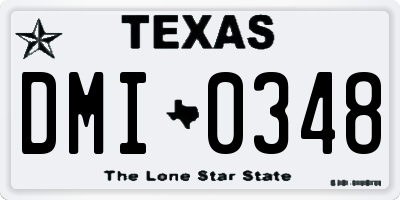 TX license plate DMI0348