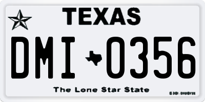 TX license plate DMI0356