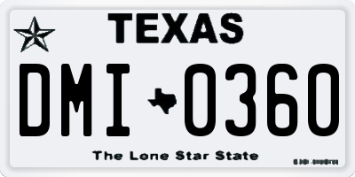 TX license plate DMI0360