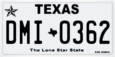 TX license plate DMI0362