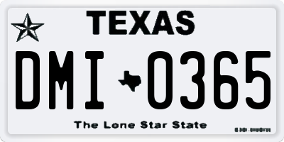 TX license plate DMI0365