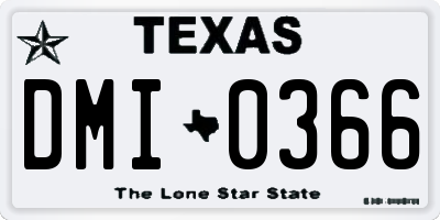 TX license plate DMI0366