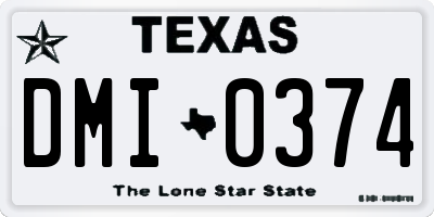 TX license plate DMI0374