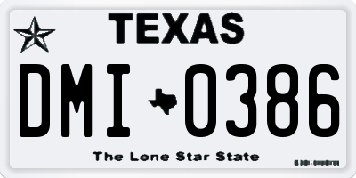 TX license plate DMI0386