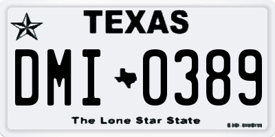 TX license plate DMI0389