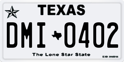 TX license plate DMI0402