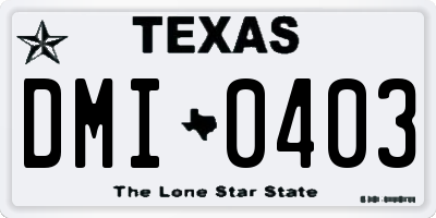 TX license plate DMI0403